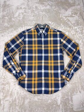 J.Crew Men's Button Down Shirt Long Sleeve Cotton Slim Plaid - Size Medium